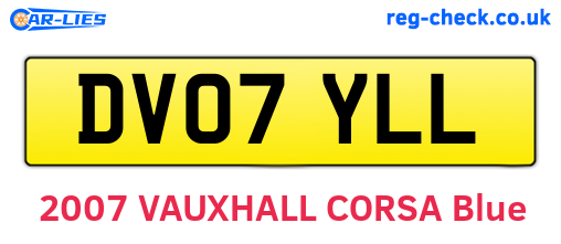 DV07YLL are the vehicle registration plates.