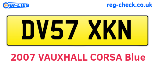 DV57XKN are the vehicle registration plates.