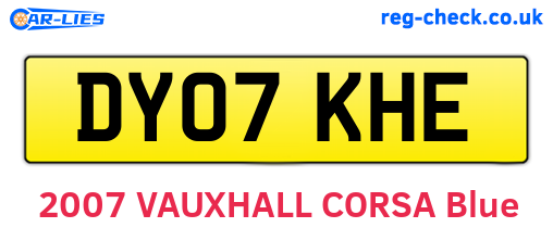DY07KHE are the vehicle registration plates.