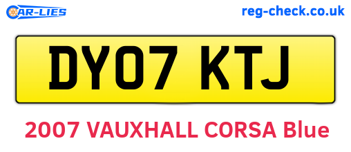 DY07KTJ are the vehicle registration plates.