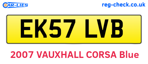 EK57LVB are the vehicle registration plates.