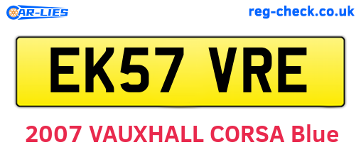 EK57VRE are the vehicle registration plates.