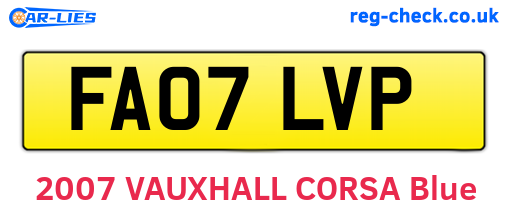 FA07LVP are the vehicle registration plates.