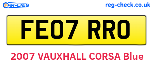FE07RRO are the vehicle registration plates.