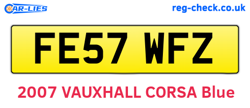 FE57WFZ are the vehicle registration plates.