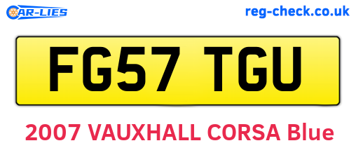 FG57TGU are the vehicle registration plates.