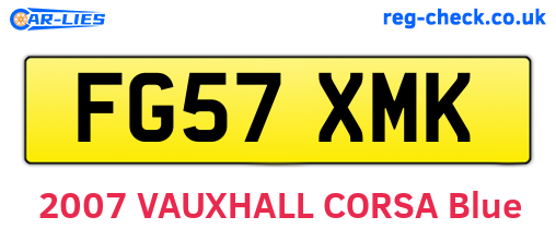 FG57XMK are the vehicle registration plates.