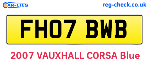 FH07BWB are the vehicle registration plates.