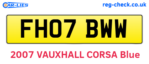 FH07BWW are the vehicle registration plates.
