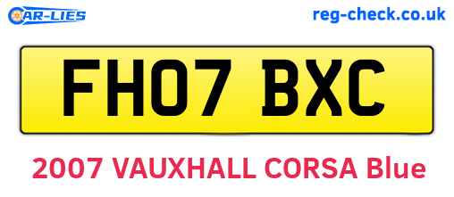 FH07BXC are the vehicle registration plates.