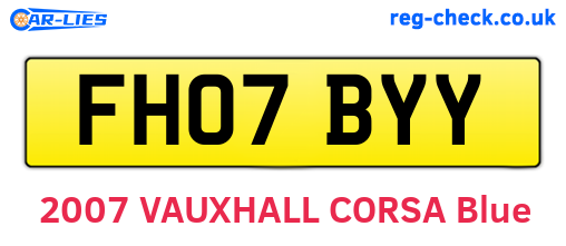 FH07BYY are the vehicle registration plates.