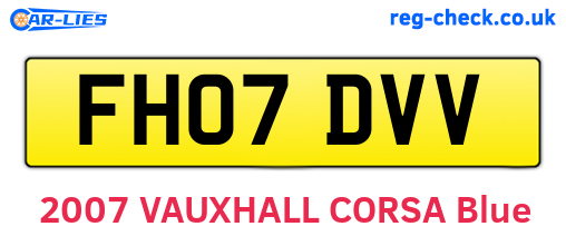 FH07DVV are the vehicle registration plates.