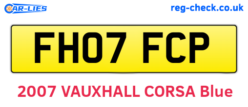 FH07FCP are the vehicle registration plates.