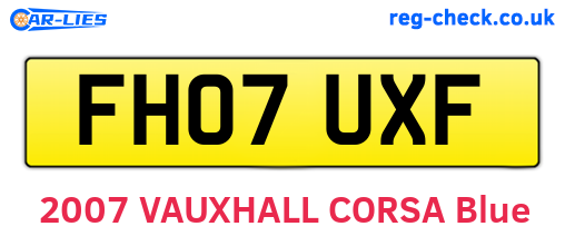 FH07UXF are the vehicle registration plates.