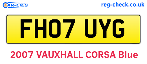 FH07UYG are the vehicle registration plates.