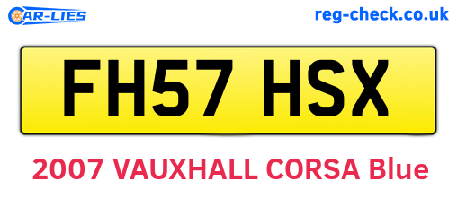 FH57HSX are the vehicle registration plates.
