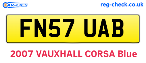 FN57UAB are the vehicle registration plates.