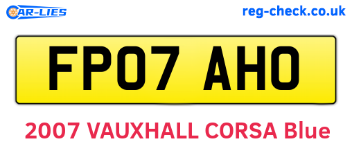 FP07AHO are the vehicle registration plates.