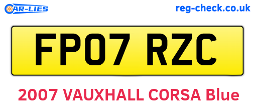 FP07RZC are the vehicle registration plates.