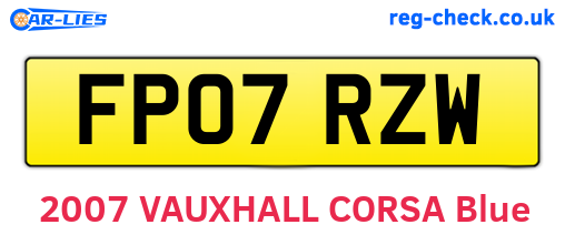 FP07RZW are the vehicle registration plates.
