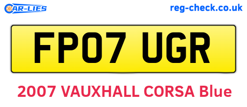 FP07UGR are the vehicle registration plates.