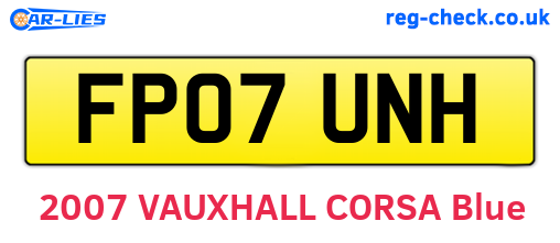 FP07UNH are the vehicle registration plates.