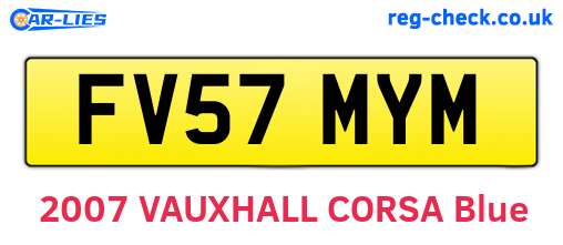 FV57MYM are the vehicle registration plates.