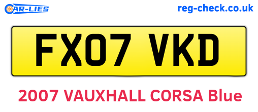 FX07VKD are the vehicle registration plates.
