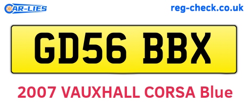 GD56BBX are the vehicle registration plates.
