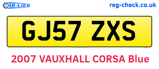 GJ57ZXS are the vehicle registration plates.