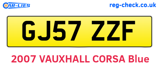 GJ57ZZF are the vehicle registration plates.