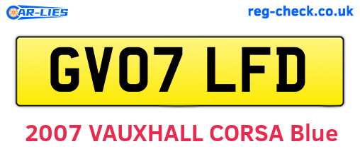 GV07LFD are the vehicle registration plates.