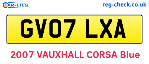 GV07LXA are the vehicle registration plates.