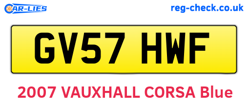 GV57HWF are the vehicle registration plates.