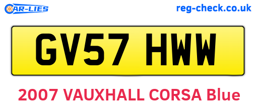 GV57HWW are the vehicle registration plates.
