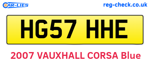 HG57HHE are the vehicle registration plates.