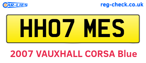 HH07MES are the vehicle registration plates.