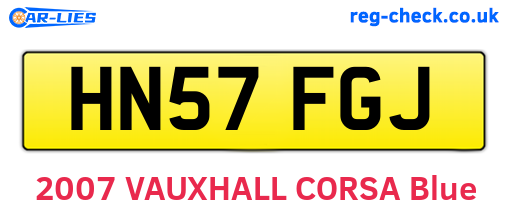 HN57FGJ are the vehicle registration plates.