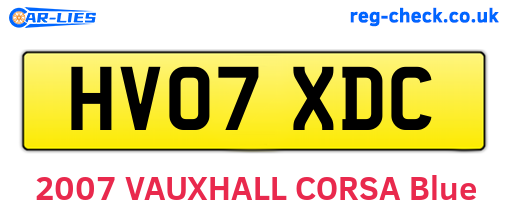 HV07XDC are the vehicle registration plates.