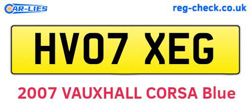 HV07XEG are the vehicle registration plates.