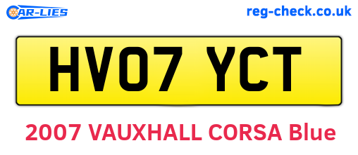 HV07YCT are the vehicle registration plates.