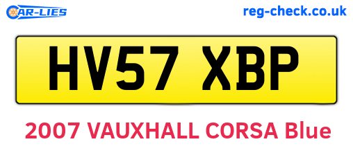 HV57XBP are the vehicle registration plates.