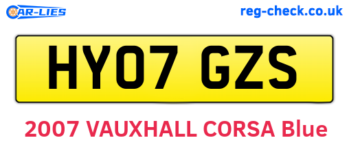 HY07GZS are the vehicle registration plates.