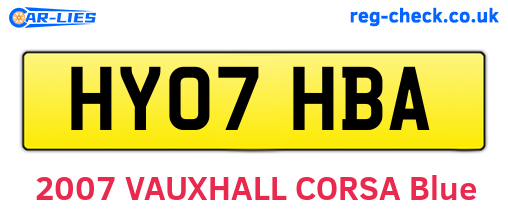 HY07HBA are the vehicle registration plates.