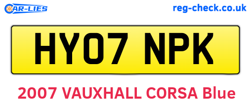 HY07NPK are the vehicle registration plates.