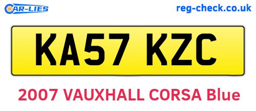 KA57KZC are the vehicle registration plates.