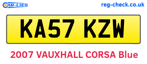 KA57KZW are the vehicle registration plates.