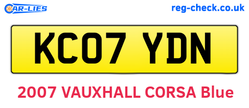 KC07YDN are the vehicle registration plates.