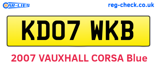 KD07WKB are the vehicle registration plates.