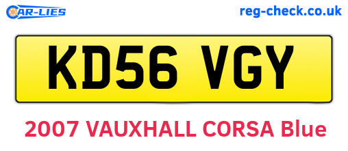 KD56VGY are the vehicle registration plates.